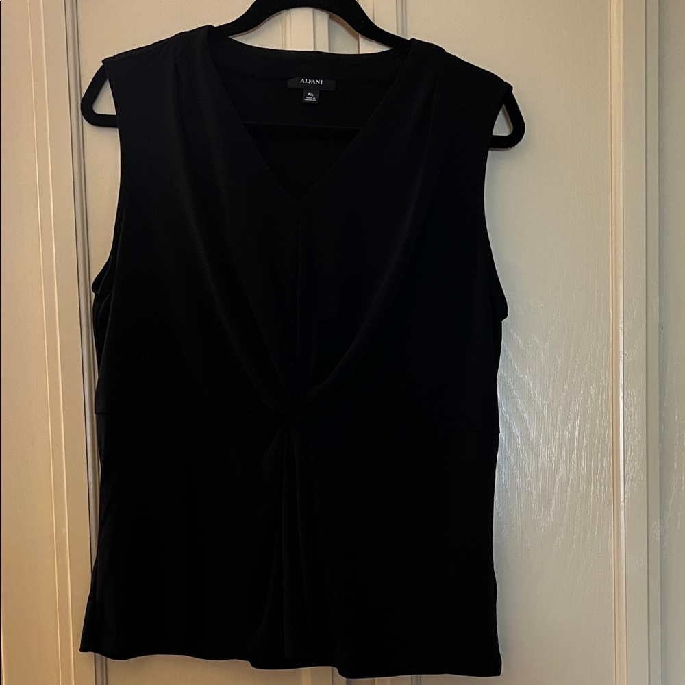 Alfani pXL elegant black blouse. Versatile, where to work or night.  Has stretch